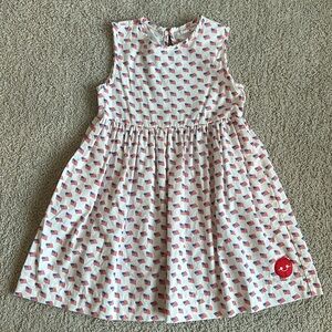 Smiling Button Flag Print Dress